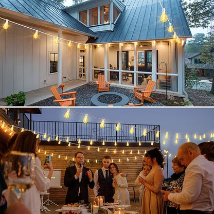 75FT LED Outdoor String Lights S11 Dimmable Patio Light, with 22+2 Waterproof Shatterproof Edison 2700K Bulbs for Porch Garden Wedding, White
