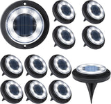 Flacchi Solar Lights Outdoor - Solar Powered Ground Lights Outdoor Solar Disk Light Waterproof Landscape Light for | Lumora
