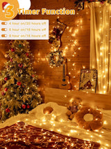 Christmas String Lights 600LED 98FT, Waterproof String Lights with Remote and Timer, 8 Modes Dimmable Christmas | Lumora