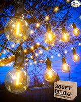 Outdoor String Lights Waterproof, 300FT Patio Lights with 146 Shatterproof G40 Globe Bulbs(6 Spare), Connectable | Lumora