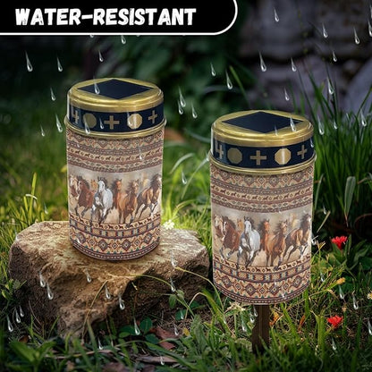 Outdoor Light Solar Garden Skate Lights Home Solar Pathway Lights Southwest Aztec Horse LED Lantern Waterproof Landscape Lighting for Yard Patio Driveway,Wall Lights Auto On/Off
