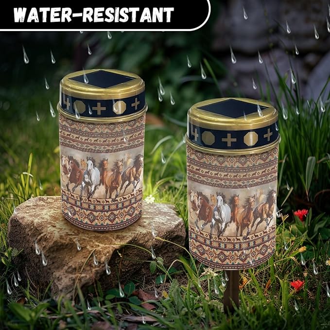 Outdoor Light Solar Garden Skate Lights Home Solar Pathway Lights Southwest Aztec Horse LED Lantern Waterproof Landscape Lighting for Yard Patio Driveway,Wall Lights Auto On/Off