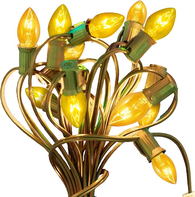 EST. LEE DISPLAY L D 1902 Indoor ＆ Outdoor String Light C9 Glass Christmas Steady Transparent Replacement Bulbs E17 | Lumora
