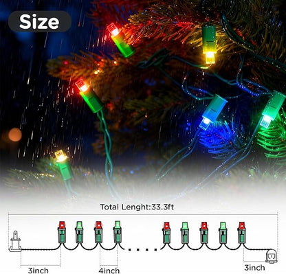 Christmas String Lights (White -Breathing, 25FT), Mini LED String Lights, Waterproof Fairy Lights for Outdoor Indoor Holiday Party Patios Wedding Valentines Day Halloween Xmas Decor