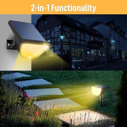 Solar Lights Outdoor Waterproof IP65, Solar Powered 76 LED 3 Lighting Modes Solar Spot Lights Outdoor for Yard Garden Landscape Pathway (Warm White, 4 Pack)