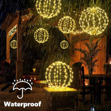 Joomer Battery Operated Ball Lights 2Pack, 13IN & 11IN 120 LED Foldable Metal Sphere Lights - Outdoor String Light | Lumora