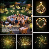 Solar Garden Firework Lights Outdoor Waterproof, 6 Pack Solar Lighting with 8 Lighting Modes, 120 LED Sparklers | Lumora