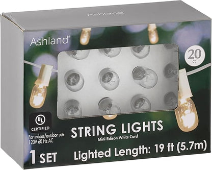 Ashland 20ct. Mini Edison String Lights with White Cord