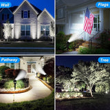 Solar Spot Lights Outdoor, 2-in-1 Solar Landscape Spotlights IP65 Waterproof 9.8ft Cable,Auto On/Off Outdoor Wall | Lumora