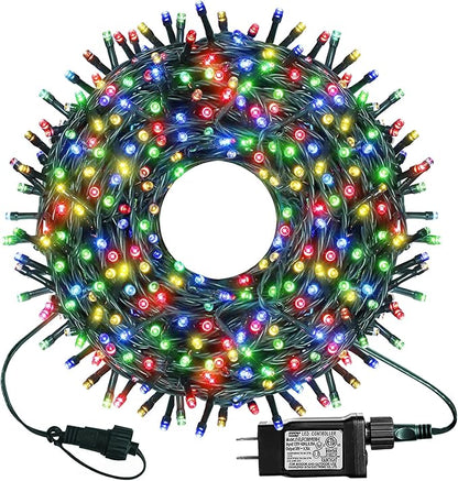 kemooie 300 LED Christmas Lights, 99FT Connective Christmas Tree Lights, Plug in 8 Lighting Modes, for Outdoor Indoor Christmas Tree Wedding Party Decoration (Multicolor)
