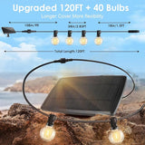 120FT Solar String Lights Outdoor Waterproof with Remote, G40 Solar Powered String Lights with 40+2 LED | Lumora