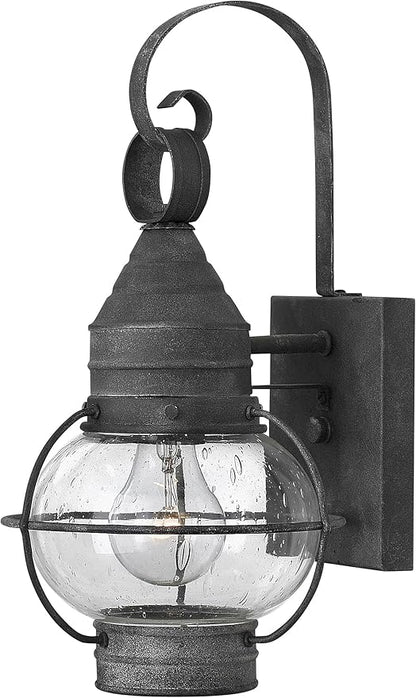 Hinkley Cape Cod 2206DZ Medium Outdoor Wall Mount Onion Lantern - Clear Seedy Glass, Wet Rated - Aged Zinc