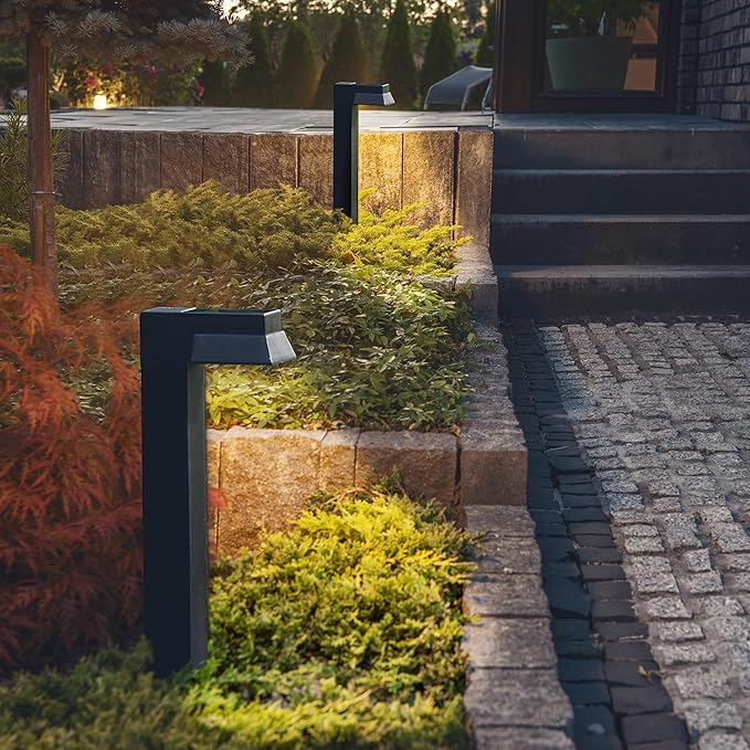 Glitzhome Solar Ground Lights Outdoor Waterproof 6 Pack Solar Garden Lights for Walkway Yard Backyard Lawn Landscape Decorating