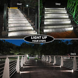 NIORSUN Solar Step Lights,6 Pack Cool White Solar Stair Lights Outdoor Waterproof IP67 Auto On Off,Solar Lights for | Lumora