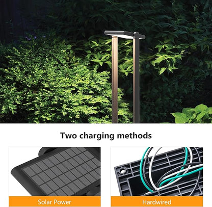 Solar Pathway Lights Outdoor, Dusk to Dawn, Motion Sensor, 2.8W, IP65 Waterproof, Rustproof Aluminum, Energy-Saving Rechargeable Batteries, Landscape Lighting for Yard Garden Driveway