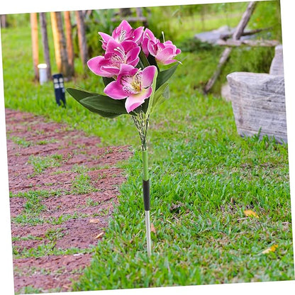 BESTOYARD Led Solar Flower Stake Lamp Outdoor Garden Light Design for Elegant Decoration Easy Installation for Pathway and Lawn Decor