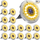 NFESOLAR 16 Pack Solar Outdoor Lights, 16 LEDs Bright Solar Ground Lights Pathway Lights Waterproof for Pathway | Lumora