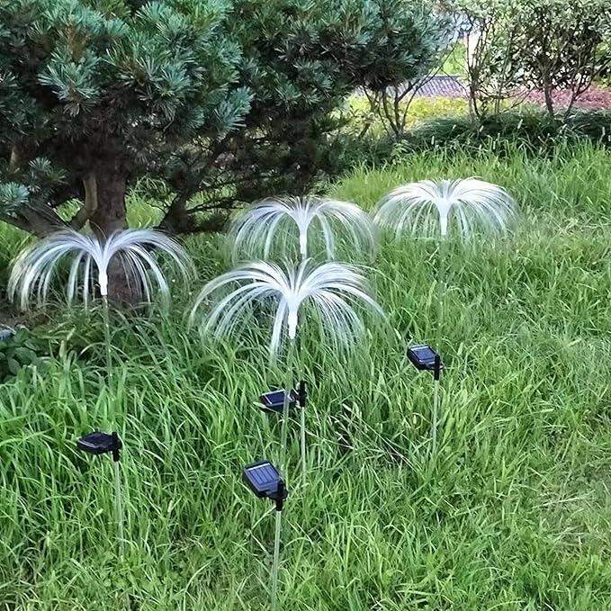 Solar Garden Lights Solar Fiber Optic Jellyfish Lamp Outdoor Waterproof Lawn Lamp Courtyard Decorative Ground Lamp Landscape Lamp (Color : Color Light)
