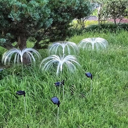 Solar Garden Lights Solar Fiber Optic Jellyfish Lamp Outdoor Waterproof Lawn Lamp Courtyard Decorative Ground Lamp Landscape Lamp (Color : Warm Light, Size : 2 pcs)