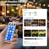 100FT Solar String Lights, Waterproof Solar Powered Patio Lights, 3 Light Modes with Remote & USB Port, 30 LED | Lumora