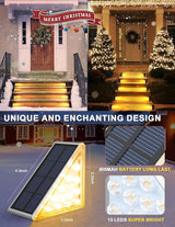LED Solar Step Lights Waterproof Outdoor Stair Lights, Warm White Solar Deck Lights IP67 Solar Decoration Lights | Lumora