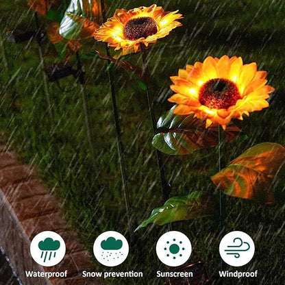 4 Packs Sunflower Solar Lights Outdoor Lifelike Solar Sunflowers IP44 Waterproof Garden Lights Auto On/Off Stake for Yard Pathway Garden Sunflower Decor