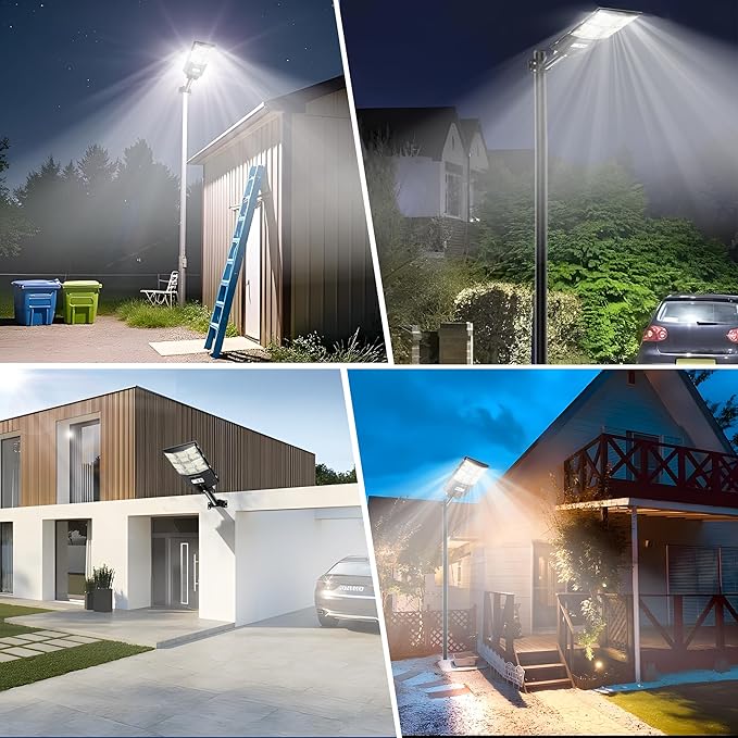 3500W Solar Flood Lights [25000LM Extreme Bright] with Radar Motion Sensor, IP66 Waterproof for Driveway, Farm, Warehouse - Solar Security Lights for Homeowner/Rancher/Contractor