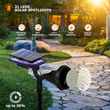 Solar Spot Lights Outdoor, 21 LEDs Solar Outdoor Lights Auto On/Off with 3 Modes, IP67 Waterproof Yard Spotlight | Lumora