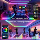 20FT COB RGB+IC LED Strip Lights, IP67 Outdoor 24V RGB LED Lights for Bedroom with RF Remote Smart App Control | Lumora