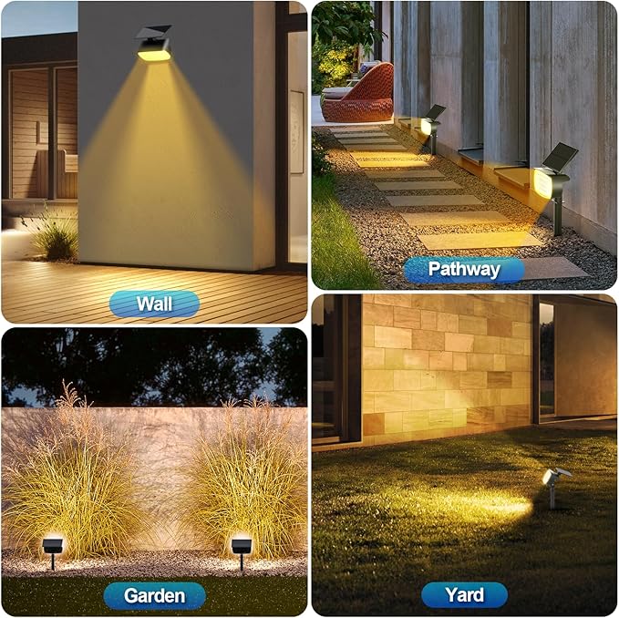 108 LED Solar Spot Lights Outdoor, Solar Lights Outdoor IP65 Waterproof, 3 Modes Solar Landscape Spotlights, Large | Lumora