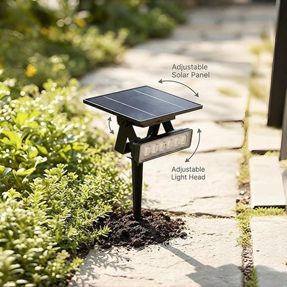 Solar Spotlight Outdoor Single Warm White Solar Garden Light with Adjustable Head and Panel, Dual Installation Ground Stake or Wall Mount, Auto on/Off Landscape Light for Yard Pathway Patio