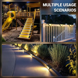 8 Pack Solar Step Lights for Outside, 24 LEDs Solar Stair Lights Waterproof IP65, Solar Deck Lights Outdoor Decor | Lumora