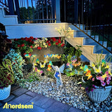 Anordsem Solar Garden Lights Outdoor: 8 Removable Optical Fiber Butterflies 2 Pack - Waterproof Fun Animal | Lumora