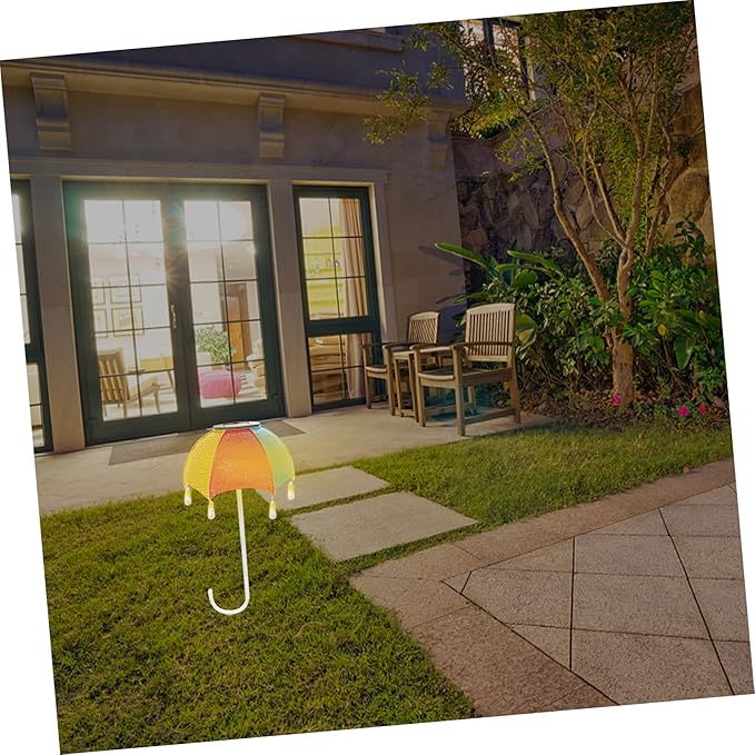 Balacoo Solar Powered Umbrella Stake Light for Garden Waterproof Decorative Landscape Projection Light Creative Iron Art Design for Courtyard and Pathway