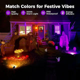 L LOHAS LED Tree Spotlight Outdoor, Purple Halloween Spot Lights for Yard, Auto On/Off 5W 120V Landscape Lighting | Lumora