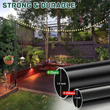 String Light Poles, 10FT Patio Light Poles for String Lights Metal Post Pole with Hooks to Hang Outdoor String | Lumora