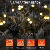 Solar Garden Lights - Pack of 4 Solar Firefly Lights Sway by Wind, Waterproof 40 LEDs Outdoor Lights, Pathway | Lumora