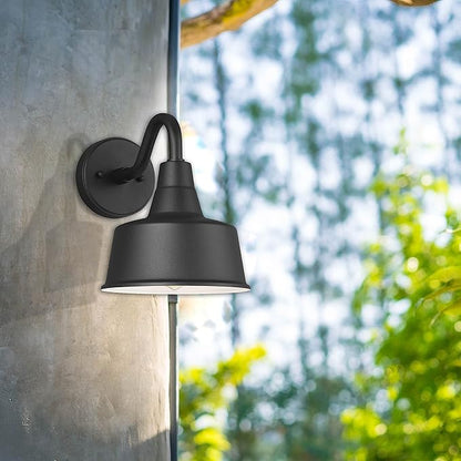 Sea Gull Lighting Barn Light-1 Light Small Outdoor Wall Lantern in Traditional Style-8 Inch Wide by 10 Inch high-Black Finish-Incandescent