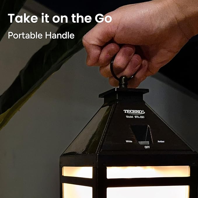 TECHKO STL-228 STL-228-1 Outdoor Solar Lantern, Edison Bulb
