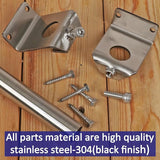 4 Pack 6.5FT Stainless Steel String Lights Pole Bracket/Holder with 2 Wall Hooks for Deck Railing Wood Posts (Black) | Lumora