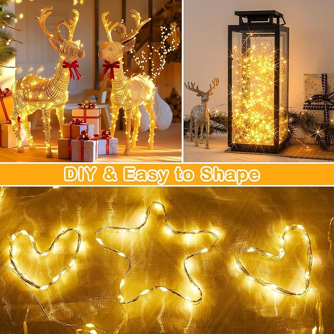 Decute 300Led 99FT Copper Wire Christmas Fairy String Lights Dimmable with Remote Control Starry Lights with UL | Lumora