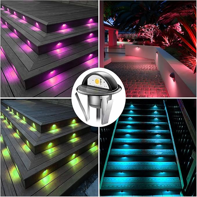 30PCS Low Voltage LED Deck Lighting Kit,0.2W-0.4W Low Voltage Multi-Color RGB Stainless Steel Waterproof Outdoor | Lumora