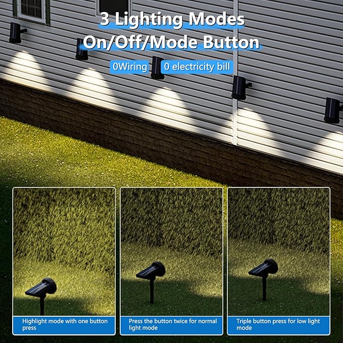 Solar Spot Lights Outdoor，Solar Lights Outdoor Waterproof IP68，Dark Sensing Auto On/Off，Suitable for Garden | Lumora