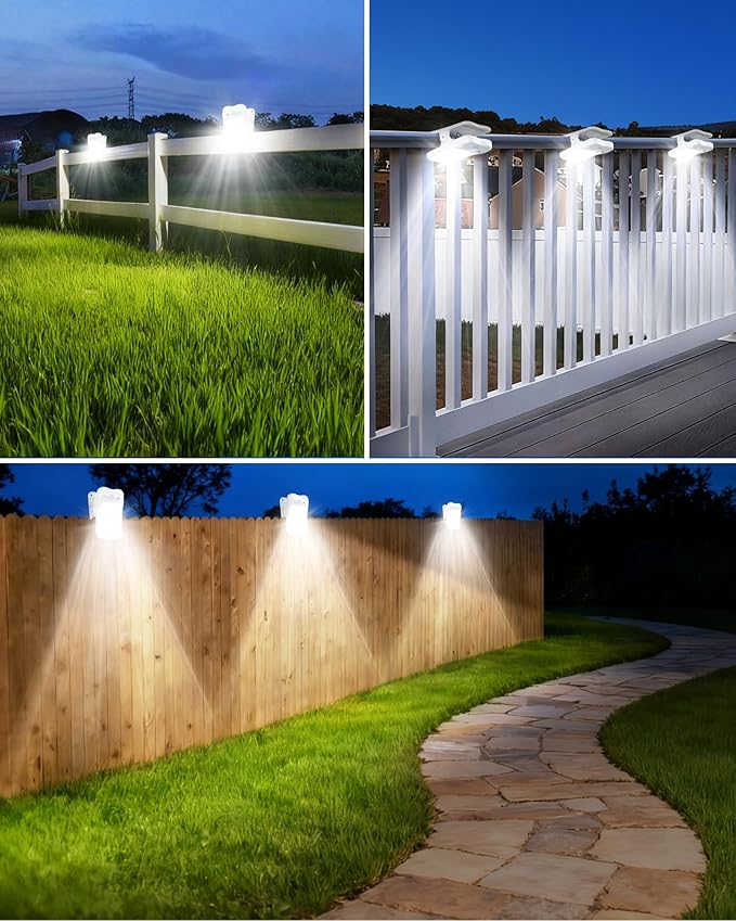 Clip on Solar Lights for Fence, 3 Modes Solar Motion Lights Outdoor Waterproof, 60LEDs 500LM Portable Security | Lumora