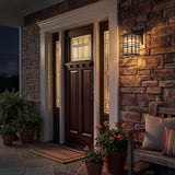 Kichler Beacon Square 1-Light Outdoor Wall Light in Olde Bronze, Clear Hammered Glass Shade, (6.5" W x 12" H x 7.5" | Lumora