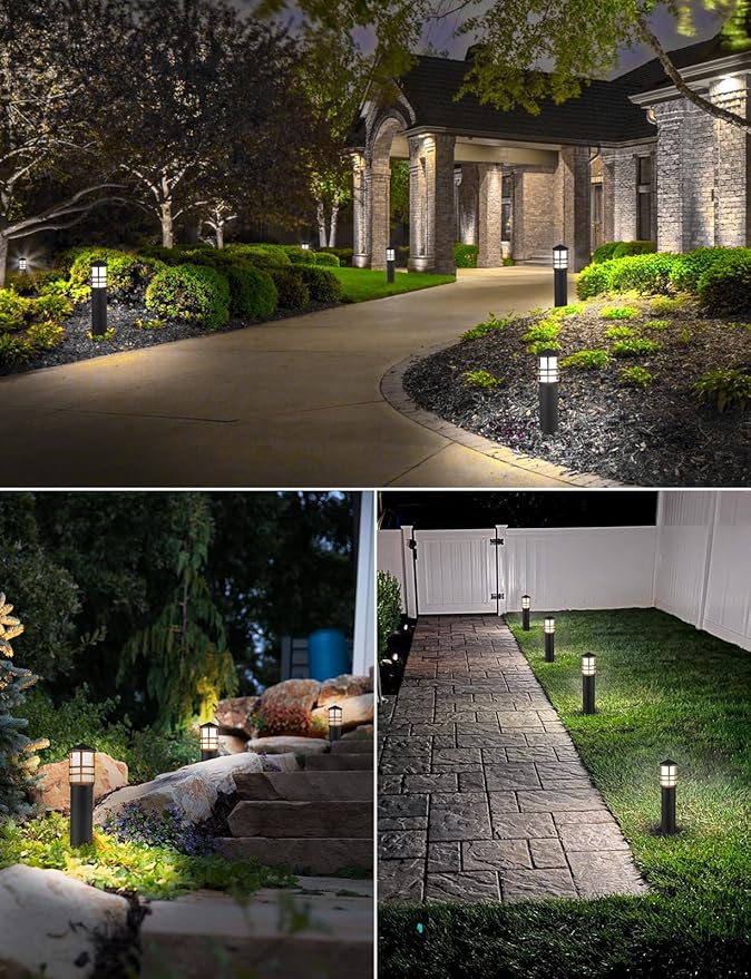 SUNVIE 4-Pack Low Voltage Pathway Lights 3W 3000K 12-24V LED Landscape Bollard Path Lights with Connectors CRI 90+ | Lumora