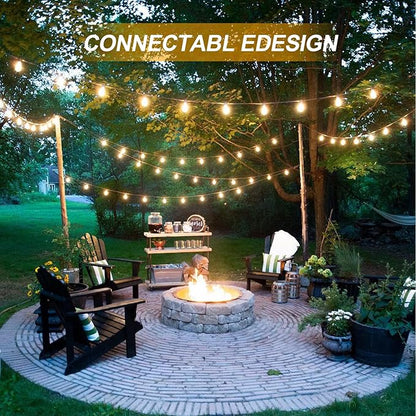 25Ft Christmas Outdoor String Light, G40 Globe Patio Lights with 27 Clear Glass Bulbs(2 Spare), Waterproof Connectable Hanging Christmas Lights for Backyard Porch Balcony Party Xmas Decor, Green Wire