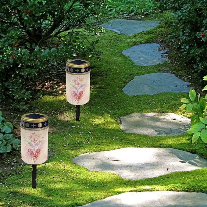 ZOUTAIRONG Outdoor Solar Pathway Lights,4 Pack Warm White LED Solar Powered Walkway Lights, Waterproof Landscape Decorative In-Ground Lighting for Garden Lawn Patio Yard Deck Driveway