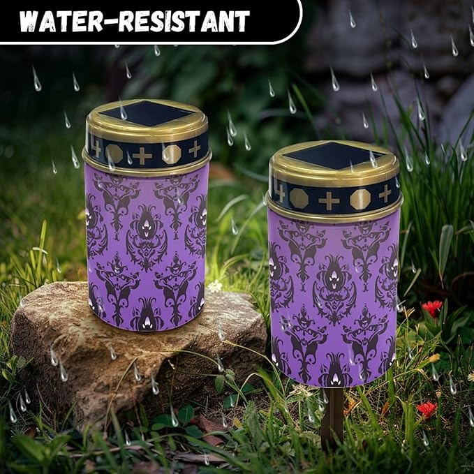ZOUTAIRONG Solar Glass Light Garden Stake Light, 2 Pack Cemetery Decorations for Grave Outdoor Lights, Jesus Light Memorial Gifts for Mother, for Christmas Garden Lawn Yard Patio Decor Haunted House