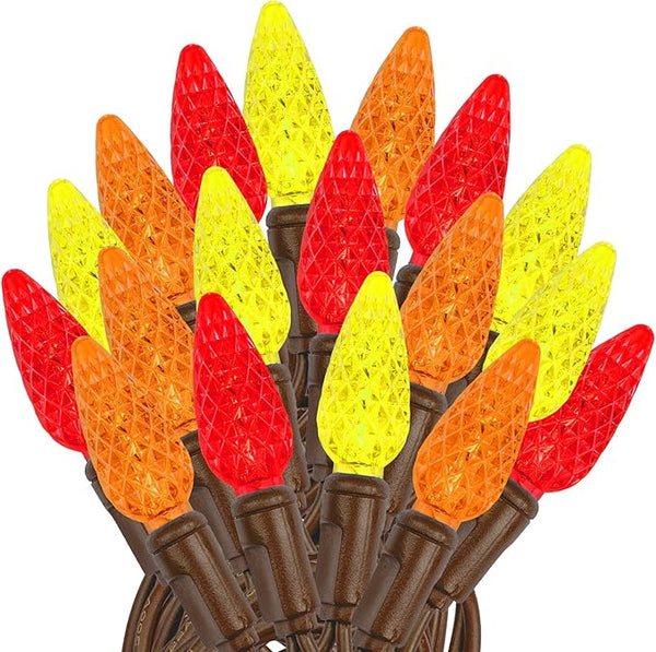 Novelty Lights 24FT 70 LED C6 LED Thanksgiving String Lights, Outdoor Christmas Tree Commercial Grade LED String | Lumora